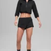 Polar Fleece Retreat Cropped-Jacke – Schwarz