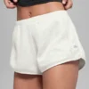 Polar Fleece Retreat Shorts – Weiß meliert mit Grau