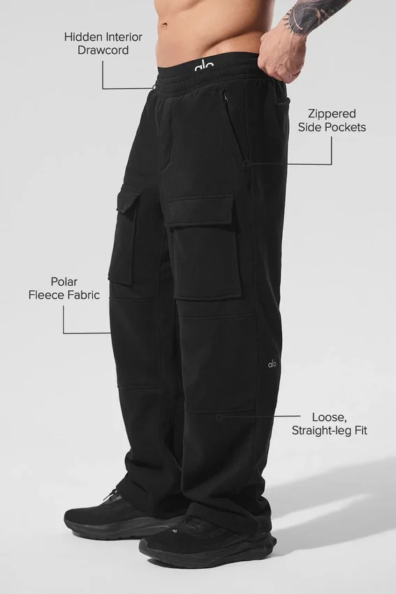 Polar Fleece Ridge Cargohose – Schwarz