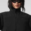 Polarfleece-Jacke „Wintry Mix“ in verkürzter Länge – Schwarz