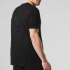 Polohemd mit offenem Strickmuster – Schwarz