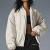 Premier-Bomberjacke aus Kunstleder – Bone
