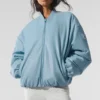 Premier-Bomberjacke aus Kunstleder – Celestial Blue