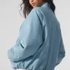 Premier-Bomberjacke aus Kunstleder – Celestial Blue
