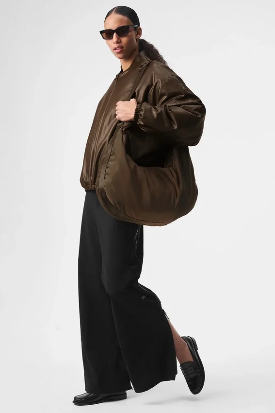 Premier-Bomberjacke aus Kunstleder – Espresso