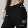 Pullover-Hose „Sunlit“ mit High-Waist und geradem Bein – Schwarz