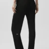 Pullover-Hose „Sunlit“ mit High-Waist und geradem Bein – Schwarz