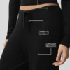 Pullover Knit Mid-Rise Unwind Wide Leg Hose – Schwarz