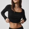 Pullover Knit Unwind Langarmshirt – Schwarz