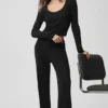 Pullover Knit Unwind Langarmshirt – Schwarz