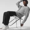 Pullover mit Rundhalsausschnitt und Zopfmuster – Athletic Heather Grey