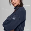 Pullover „New Class“ aus Wolle und Kaschmir mit 1/4-Reißverschluss – Marineblau