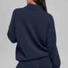 Pullover „New Class“ aus Wolle und Kaschmir mit 1/4-Reißverschluss – Marineblau