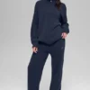 Pullover „New Class“ aus Wolle und Kaschmir mit 1/4-Reißverschluss – Marineblau