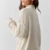 Pullover „New Class“ aus Wolle und Kaschmir mit 1/4-Reißverschluss – Oatmeal Heather