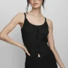 Pullover „Sunlit Button Down Top“ – Schwarz