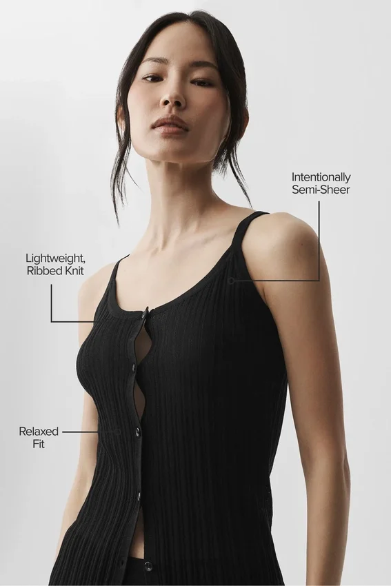 Pullover „Sunlit Button Down Top“ – Schwarz
