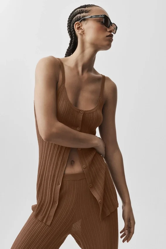 Pullover „Sunlit Button Down Top“ – Sun Kissed Brown