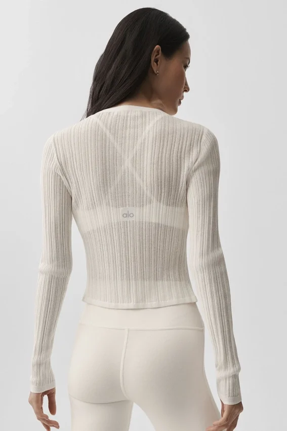 Pullover „Sunlit Cardigan“ – Elfenbein