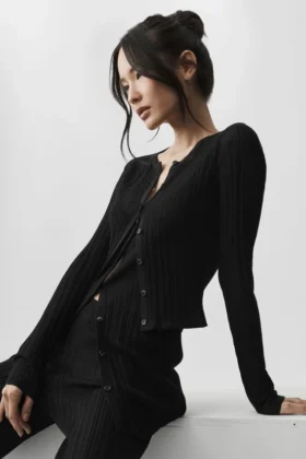 Pullover „Sunlit Cardigan“ – Schwarz