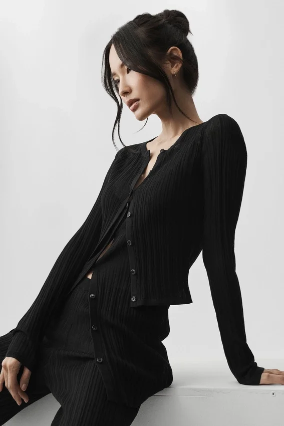 Pullover „Sunlit Cardigan“ – Schwarz