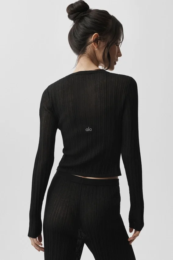 Pullover „Sunlit Cardigan“ – Schwarz
