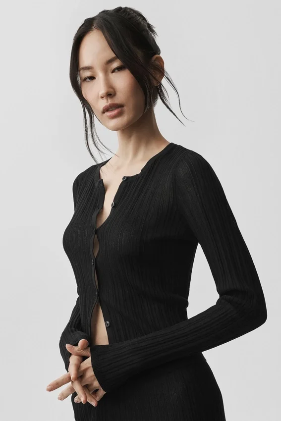 Pullover „Sunlit Cardigan“ – Schwarz