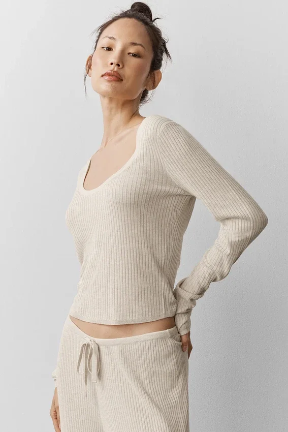 Pullover „Unwind“ mit Langarmshirts – Oatmeal Heather