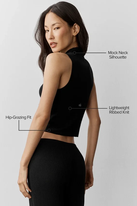 Pullover „Unwind“ ohne Ärmel – Schwarz