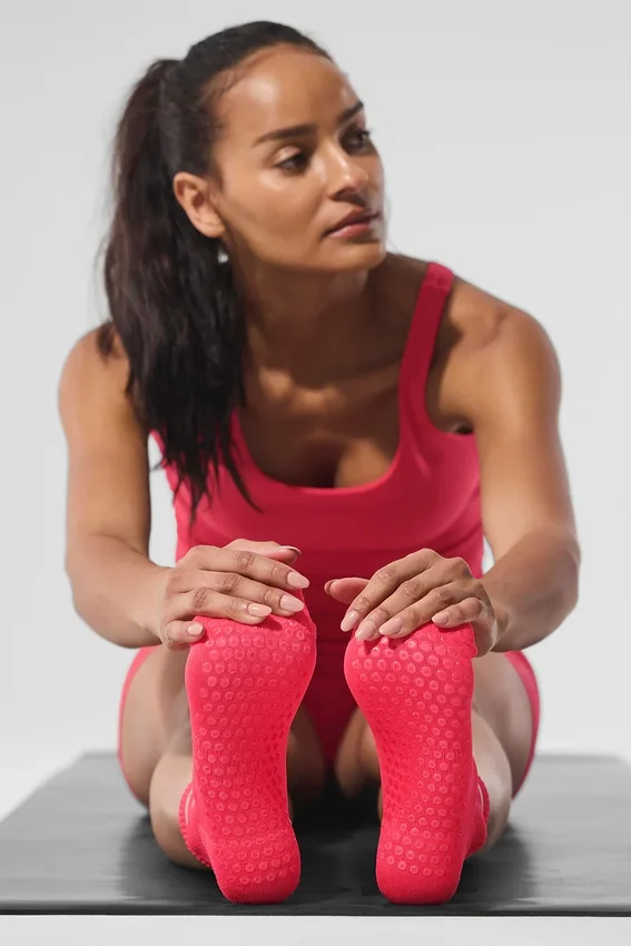 Pulse Grip-Socken für Damen – Candy Red