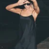 Radiance-Kleid aus Seidenmischung – Schwarz