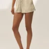 Radiance-Shorts aus Seidenmischung – Sandy Beige