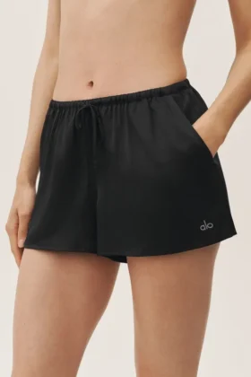 „Radiance“-Shorts aus Seidenmischung – Schwarz