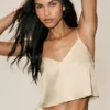Radiance-Top aus Seidenmischung – Sandy Beige