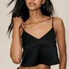 Radiance-Top aus Seidenmischung – Schwarz