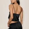 Radiance-Top aus Seidenmischung – Schwarz