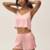 Radiance-Top aus Seidenmischung – Sonnengetränktes Rosa