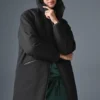 Rain or Shine Puffer-Langmantel – Schwarz