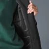 Rain or Shine Puffer-Langmantel – Schwarz