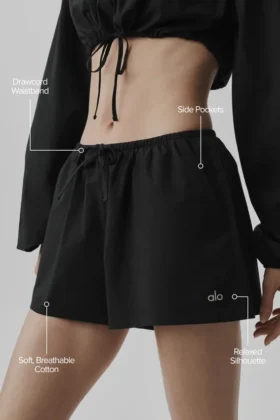 „Real Deal“-Shorts mit High-Waist-Taille – Schwarz