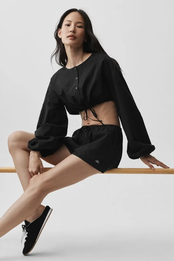 „Real Deal“-Shorts mit High-Waist-Taille – Schwarz