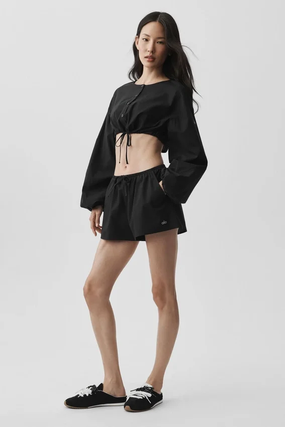 „Real Deal“-Shorts mit High-Waist-Taille – Schwarz