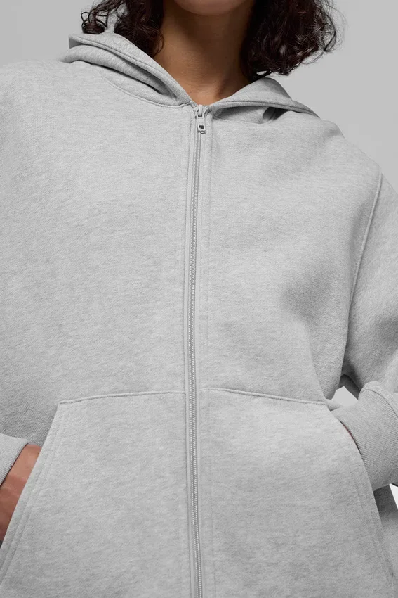 Renown Heavy Weight Full Zip Hoodie – Athletic Heather Grey