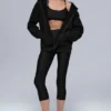 Renown Heavyweight-Hoodie mit durchgehendem Reißverschluss – Schwarz