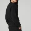 Renown Pullover mit Rundhalsausschnitt aus schwerem French Terry – Schwarz