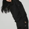 Renown Pullover mit Rundhalsausschnitt aus schwerem French Terry – Schwarz