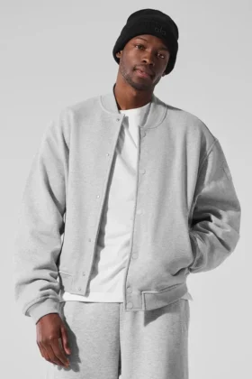 Renown Varsity-Jacke – Athletic Heather Grey