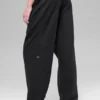 Retreat-Jogginghose aus Polarfleece mit High-Waist-Taille – Schwarz