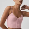Rippiges, zartes Lounge-Top – Vintage-Pink