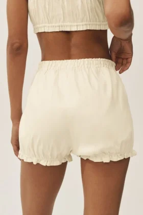 Riviera Bloomer-Shorts aus Leinenmischung – Sandy Beige